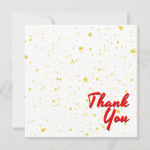 Chic Yellow Explosion Waterverf Stip Rode tekst Bedankkaart (Voorkant)