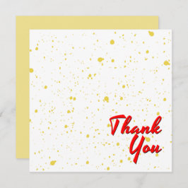 Chic Yellow Explosion Waterverf Stip Rode tekst Bedankkaart