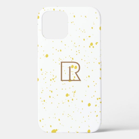 Chic Yellow Explosion Waterverf Stip Rode tekst Case-Mate iPhone Case (Achterkant)