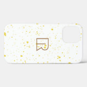 Chic Yellow Explosion Waterverf Stip Rode tekst Case-Mate iPhone Case (Achterkant (horizontaal))