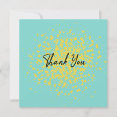 Chic Yellow Explosion Waterverf Stippen op Abstrac Bedankkaart (Voorkant)