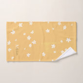 Chic Yellow Farmhouse Sweet Daisies Girly Monogram Bad Handdoek (Handdoek)