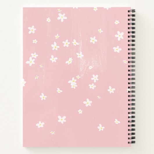 Chic Yellow Farmhouse Sweet Daisies Monogram Note Notitieboek (Achterkant)