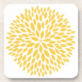 Chic Yellow Floral Bier Onderzetter (Voorkant)