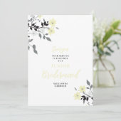 Chic Yellow Floral Bunch Wedding Jr Bridesmaid Kaart (Staand voorkant)