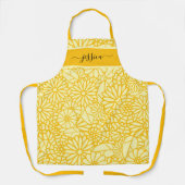 Chic yellow floral script name schort (Voorkant)
