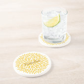 Chic Yellow Floral Zandsteen Onderzetter (Zijkant)