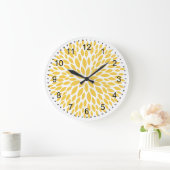 Chic Yellow Flowers Grote Klok (Huis)