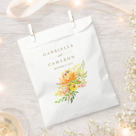 Chic Yellow Flowers Waterverf Weddenschap Aangepas Bedankzakje