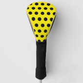Chic Yellow Golf Head Cover with Black Dot Pattern (Voorkant)
