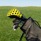 Chic Yellow Golf Head Cover with Black Dot Pattern (Insitu)