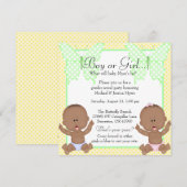 Chic Yellow & Green Butterfly Gender onthulling Kaart (Voorkant / Achterkant)