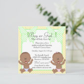 Chic Yellow & Green Butterfly Gender onthulling Kaart (Staand voorkant)