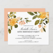Chic Yellow green floral 60TH BIRTHDAY PARTY (Voorkant / Achterkant)