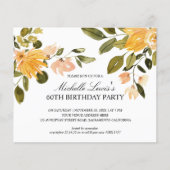 Chic Yellow green floral 60TH BIRTHDAY PARTY (Voorkant)