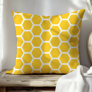 Chic Yellow Honeycomb Honey Bee Pattern Kussen
