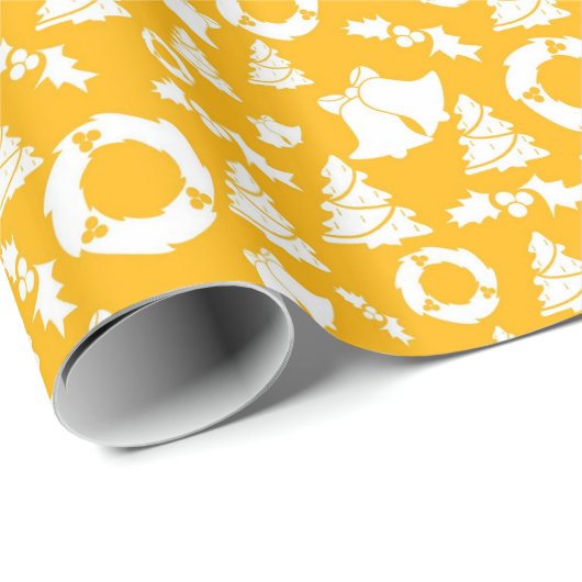 Chic Yellow kerstboom met ademhalingsbellen Cadeaupapier (Rol Hoek)