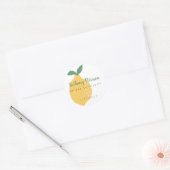 Chic Yellow Lemon Vrijgezellenfeest Luncheon Ronde Sticker (Envelop)