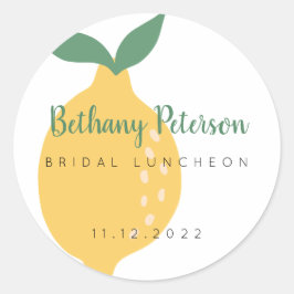 Chic Yellow Lemon Vrijgezellenfeest Luncheon Ronde Sticker