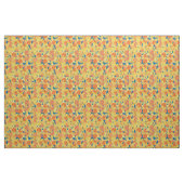 Chic Yellow Oranje Daffodils Custom Floral Fabric Stof (Fat Quarter)