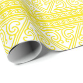 Chic Yellow Pattern Wrapping Paper Cadeaupapier (Rol Hoek)