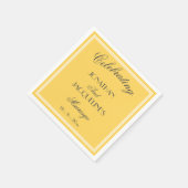 Chic Yellow Personalized Names Wedding Napkins Servet (Hoek)