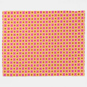 Chic Yellow Pink Polka Dot Fleece Deken (Voorkant (Horizontaal))