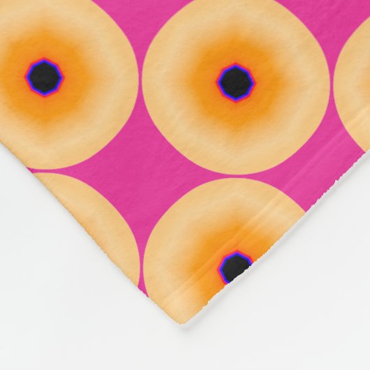 Chic Yellow Pink Polka Dot Fleece Deken (Hoek)