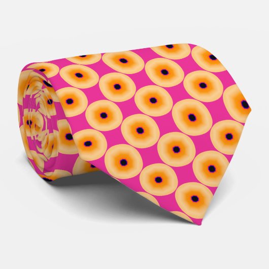 Chic Yellow Pink Polka Dot Stropdas (Opgerold)