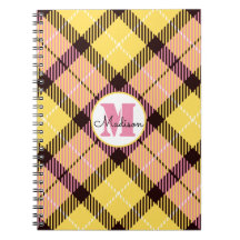 Chic Yellow Pink Pset Tartan Monogram Naam