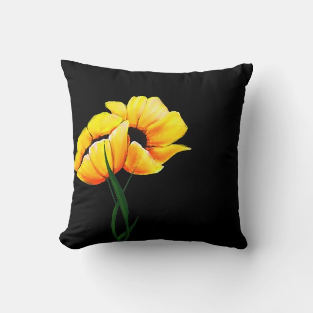 Chic Yellow Poppies Pillow Kussen (Voorkant)