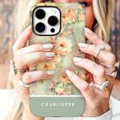 Chic Yellow Roses Custom Name Floral Case-Mate iPhone Case