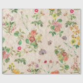  chic yellow roze schattig bloempatroon cadeaupapier (Vlak)