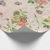  chic yellow roze schattig bloempatroon cadeaupapier (Hoek)