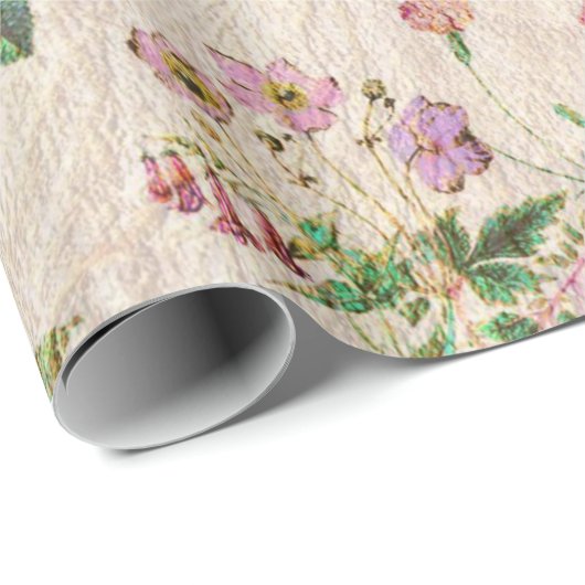  chic yellow roze schattig bloempatroon cadeaupapier (Rol Hoek)