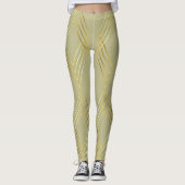 Chic Yellow Sage Diamonds Patroon Leggings (Voorkant)