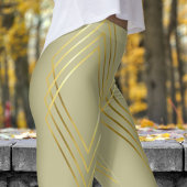 Chic Yellow Sage Diamonds Patroon Leggings
