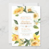 Chic Yellow Spring Daffodils Floral Vrijgezellenfe Magnetische Uitnodiging (Voorkant)