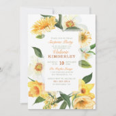Chic Yellow Spring Daisies Floral verrassingsparty Kaart (Voorkant)
