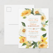 Chic Yellow Spring Daisies Floral verrassingsparty Uitnodiging Briefkaart (Voorkant / Achterkant)