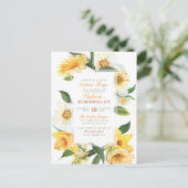 Chic Yellow Spring Daisies Floral verrassingsparty Uitnodiging Briefkaart (Staand voorkant)