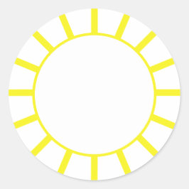 Chic Yellow Stripe Ronde Sticker