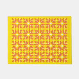 Chic Yellow Tegel Flowers Patroon Small Deurklep Deurmat