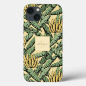 Chic Yellow Tropical Banana Leaf Pattern Case-Mate iPhone Case (Achterkant)