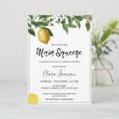 Chic Yellow Waterverf Lemon Thed Vrijgezellenfeest Kaart (Staand voorkant)