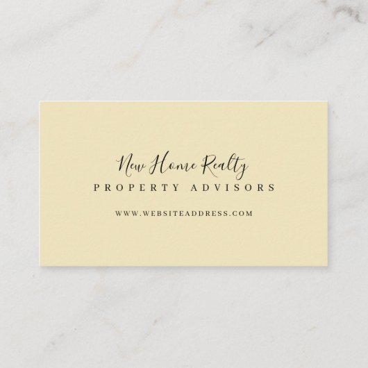 Chic Yellow Waterverf voordeur ingang Visitekaartje (Achterkant)