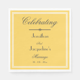 Chic Yellow Wedding Personalized Elegant Luncheon Servet