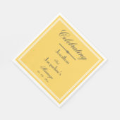 Chic Yellow Wedding Personalized Elegant Luncheon Servet (Hoek)