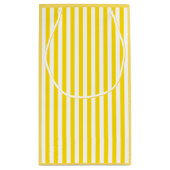 Chic Yellow White Striped Sjabloon Elegant Modern Klein Cadeauzakje (Achterkant)