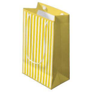 Chic Yellow White Striped Sjabloon Elegant Modern Klein Cadeauzakje